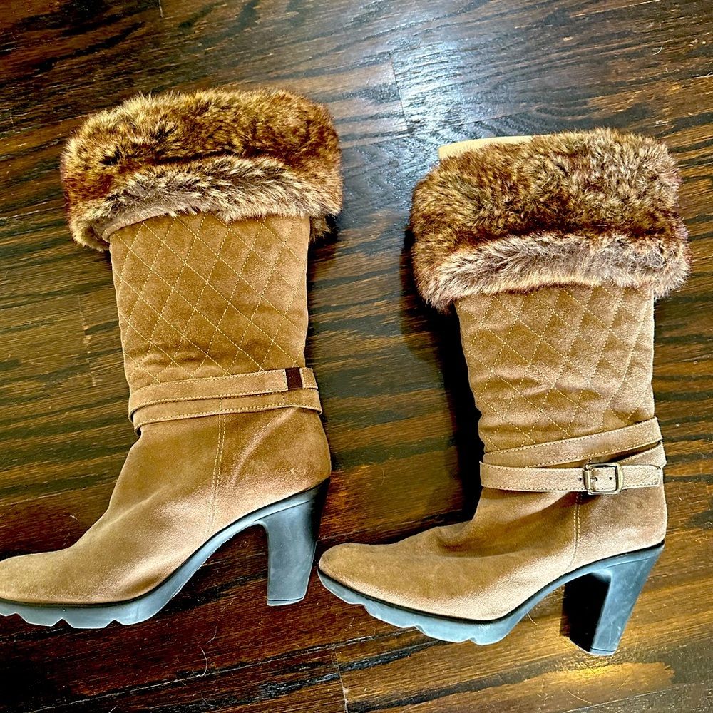 Aquatalia Fur trimmed boots